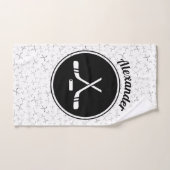 アイスパーソナライズされたホッケーパターンチームプレーヤー名 ハンドタオル (ハンドタオル)