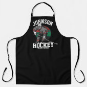 アイスパーソナライズされたホッケープレーヤーチームアスリート名 エプロン (正面)