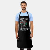 アイスパーソナライズされたホッケープレーヤーチームアスリート名 エプロン (着用した状態)
