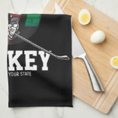 アイスパーソナライズされたホッケープレーヤーチームアスリート名 キッチンタオル (四つ折り)