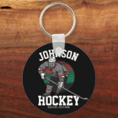 アイスパーソナライズされたホッケープレーヤーチームアスリート名 キーホルダー (正面)