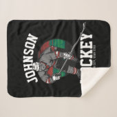 アイスパーソナライズされたホッケープレーヤーチームアスリート名 シェルパブランケット (正面(横))