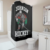 アイスパーソナライズされたホッケープレーヤーチームアスリート名 シャワーカーテン (インサイチュ)