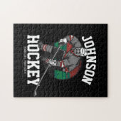 アイスパーソナライズされたホッケープレーヤーチームアスリート名 ジグソーパズル (横)