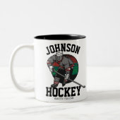 アイスパーソナライズされたホッケープレーヤーチームアスリート名 ツートーンマグカップ (左)