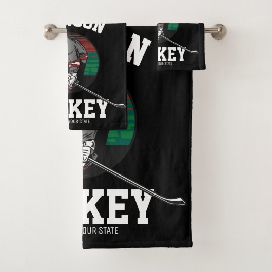 アイスパーソナライズされたホッケープレーヤーチームアスリート名 バスタオルセット (インサイチュ)