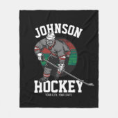 アイスパーソナライズされたホッケープレーヤーチームアスリート名 フリースブランケット (正面)