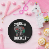 アイスパーソナライズされたホッケープレーヤーチームアスリート名 ペーパープレート (パーティー)
