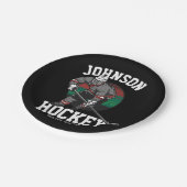 アイスパーソナライズされたホッケープレーヤーチームアスリート名 ペーパープレート (アングル)