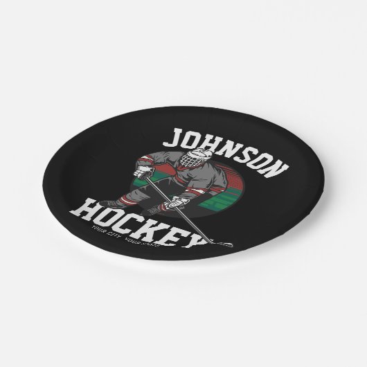 アイスパーソナライズされたホッケープレーヤーチームアスリート名 ペーパープレート (アングル)