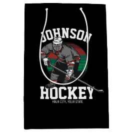 アイスパーソナライズされたホッケープレーヤーチームアスリート名 ミディアムペーパーバッグ