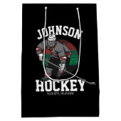 アイスパーソナライズされたホッケープレーヤーチームアスリート名 ミディアムペーパーバッグ (裏面)