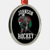 アイスパーソナライズされたホッケープレーヤーチームアスリート名 メタルオーナメント (右)
