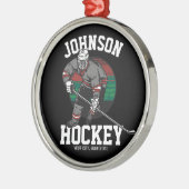 アイスパーソナライズされたホッケープレーヤーチームアスリート名 メタルオーナメント (左)