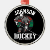 アイスパーソナライズされたホッケープレーヤーチームアスリート名 メタルオーナメント (正面)