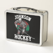 アイスパーソナライズされたホッケープレーヤーチームアスリート名 メタルランチボックス (裏面)