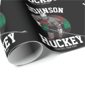 アイスパーソナライズされたホッケープレーヤーチームアスリート名 ラッピングペーパー (ロールコーナー)