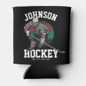 アイスパーソナライズされたホッケープレーヤーチームアスリート名 缶クーラー (正面)