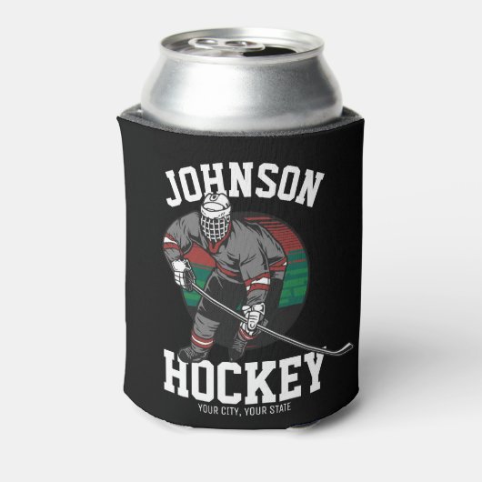アイスパーソナライズされたホッケープレーヤーチームアスリート名 缶クーラー (缶裏面)
