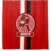 アイスパーソナライズされたホッケープレーヤーRWB V2 シャワーカーテン (正面)