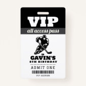 アイスパーソナライズされたホッケー誕生日パーティー好意MVP バッジ (正面)