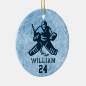 アイスパーソナライズされたホッケー選手のチーム番号 セラミックオーナメント (右)