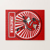 アイスパーソナライズされたホッケー選手 ジグソーパズル (横)