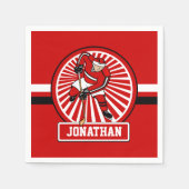 アイスパーソナライズされたホッケー選手 スタンダードカクテルナプキン (正面)