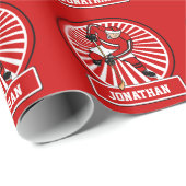 アイスパーソナライズされたホッケー選手 ラッピングペーパー (ロールコーナー)