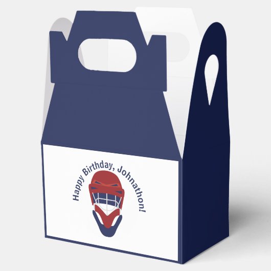 アイスパーソナライズされたホッケー顔マスクブルーレッド フェイバーボックス (オープン)