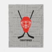 アイスパーソナライズされたホッケー フリースブランケット (正面)