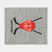 アイスパーソナライズされたホッケー フリースブランケット (正面(横))