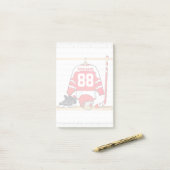 アイスパーソナライズされた赤と白ホッケージャージー ポストイット (デスク上)