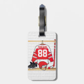 アイスパーソナライズされた赤と白ホッケージャージー ラゲッジタグ