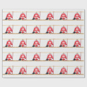 アイスパーソナライズされた赤と白ホッケージャージー ラッピングペーパー (フラット)