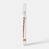 アイスパーソナライズされた赤と白ホッケージャージー iPhone 15ケース (左側面)