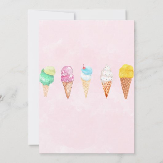 アイスパーティーのご案内カード おいしいアイスのスプーンはこちら 招待状 (裏面)