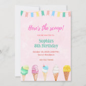 アイスパーティーのご案内カード おいしいアイスの情報が満載! 招待状 (正面)