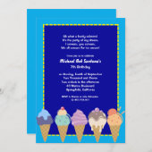 アイスパーティー誕生日招待状 招待状 (正面/裏面)