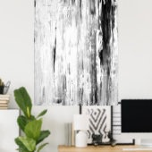 「アイスピック」白黒抽象芸術アート ポスター (ホームオフィス)