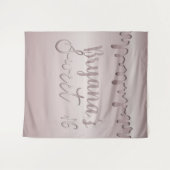 アイスピンクのブラッシュ ローズゴールド ピンク ドリップ スウィート16 シックスティーン タペストリー (正面(横))