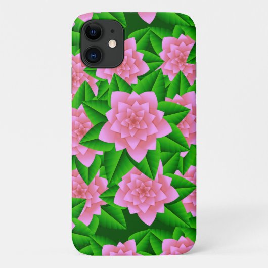 アイスピンクカメリアとグリーン葉 Case-Mate iPhoneケース (裏面)