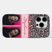 アイスピンクヒョウ印刷フォトコラージュ Case-Mate iPhoneケース (裏面 (横))