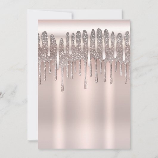 アイスピンクローズダイヤモンドグリッタードリップベビーシャワー 招待状 (裏面)