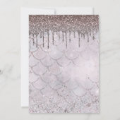 アイスピンクローズ金ゴールドグリッタードリップスウィート16写真 招待状 (裏面)