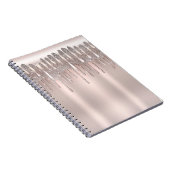 アイスピンクローズ金ゴールドダイヤモンドグリッタースパークルドリップ ノートブック (右側)