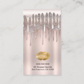 アイスピンクローズ金ゴールドリップキスダイヤモンドグリッタードリップ 名刺 (裏面)