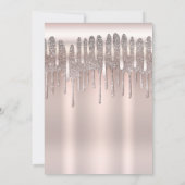 アイスピンク ローズゴールド ダイヤモンド グリッター ドリップ スイート16 招待状 (裏面)