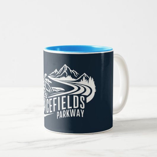 アイスフィールズパークウェイアルバータカナダバイク ツートーンマグカップ (正面右)