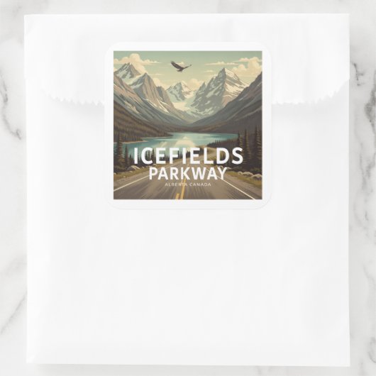 アイスフィールドパークウェイアルバータカナダイーグル スクエアシール (バッグ)